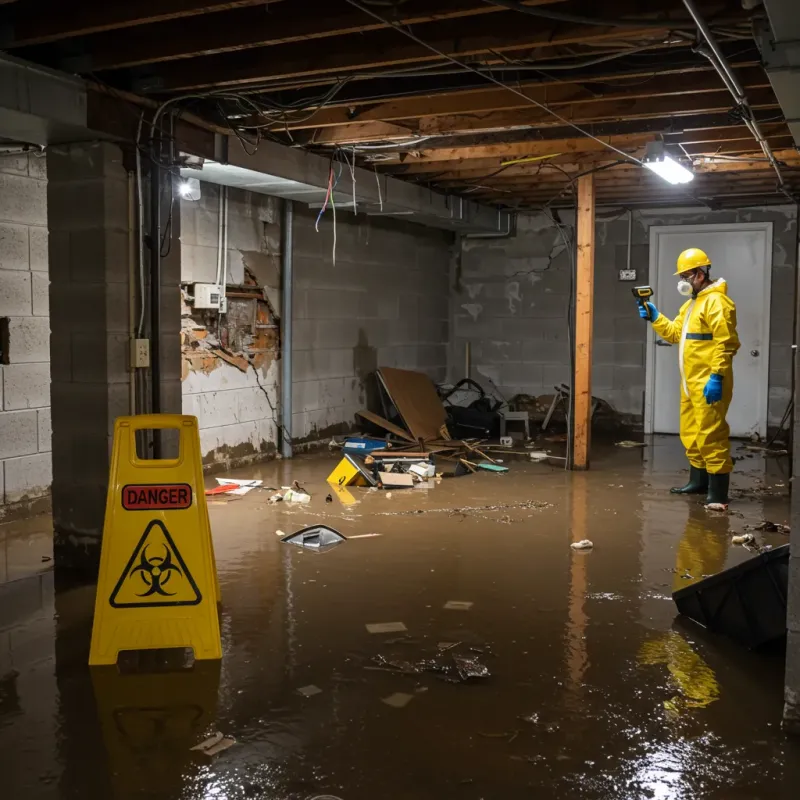 Flooded Basement Electrical Hazard in Hart, MI Property