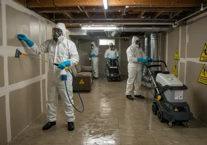 Basement Moisture Removal and Structural Drying process in Hart, MI